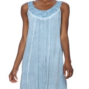 Sleeveless denim midi dress